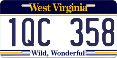 WV license plate 1QC358