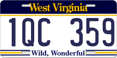 WV license plate 1QC359
