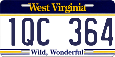 WV license plate 1QC364
