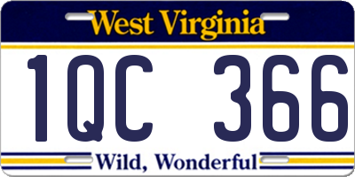 WV license plate 1QC366