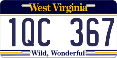 WV license plate 1QC367