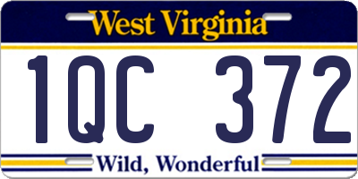 WV license plate 1QC372
