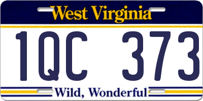 WV license plate 1QC373