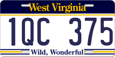 WV license plate 1QC375