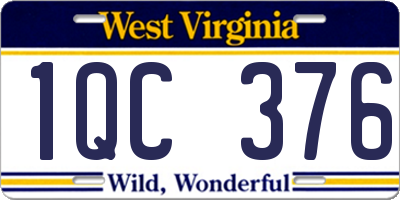 WV license plate 1QC376