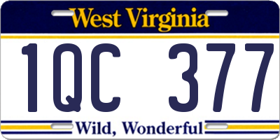 WV license plate 1QC377