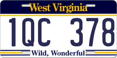 WV license plate 1QC378