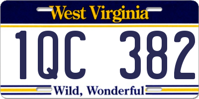 WV license plate 1QC382