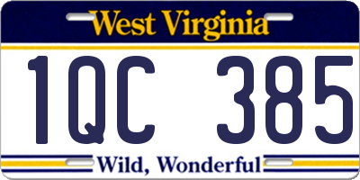 WV license plate 1QC385