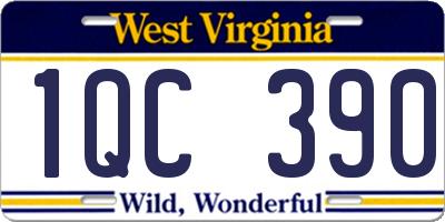WV license plate 1QC390