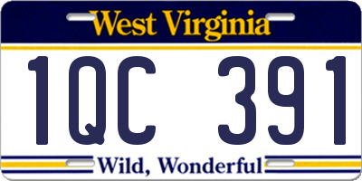 WV license plate 1QC391