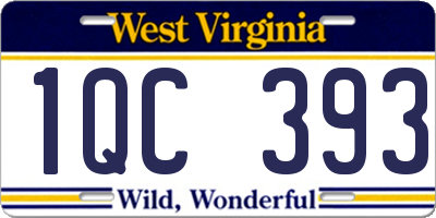 WV license plate 1QC393