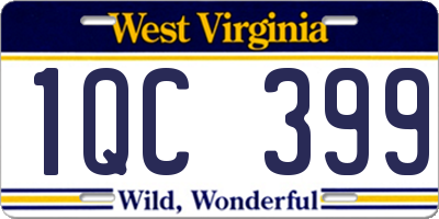 WV license plate 1QC399