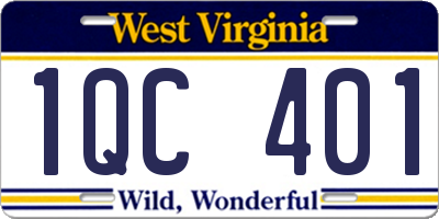 WV license plate 1QC401