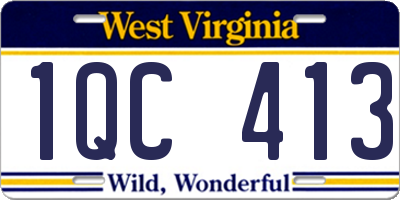 WV license plate 1QC413