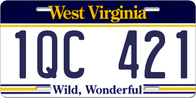 WV license plate 1QC421