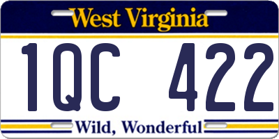 WV license plate 1QC422