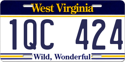 WV license plate 1QC424
