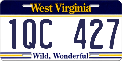 WV license plate 1QC427