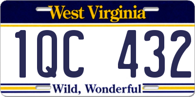 WV license plate 1QC432