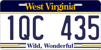WV license plate 1QC435