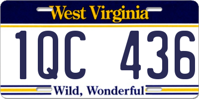 WV license plate 1QC436