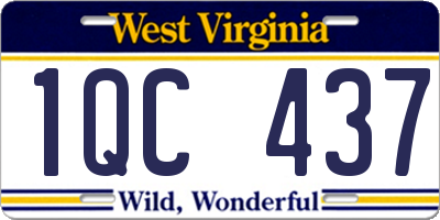 WV license plate 1QC437