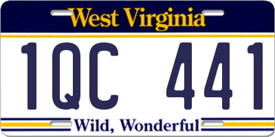 WV license plate 1QC441