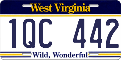 WV license plate 1QC442