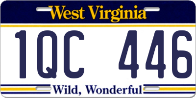 WV license plate 1QC446