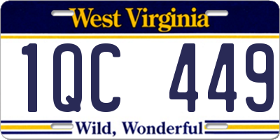WV license plate 1QC449