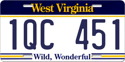 WV license plate 1QC451