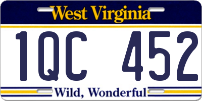 WV license plate 1QC452
