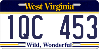 WV license plate 1QC453