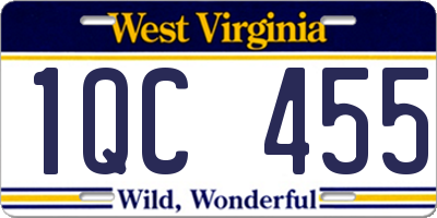 WV license plate 1QC455
