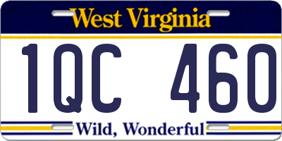 WV license plate 1QC460