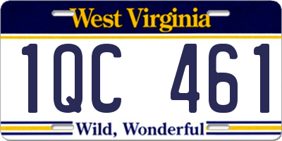 WV license plate 1QC461