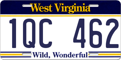 WV license plate 1QC462