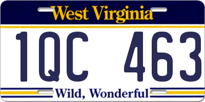 WV license plate 1QC463