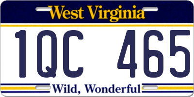WV license plate 1QC465