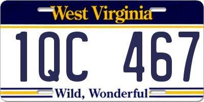 WV license plate 1QC467