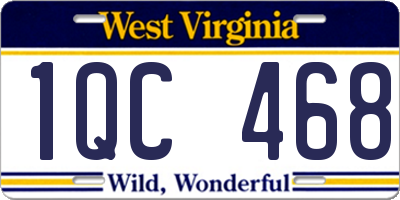 WV license plate 1QC468