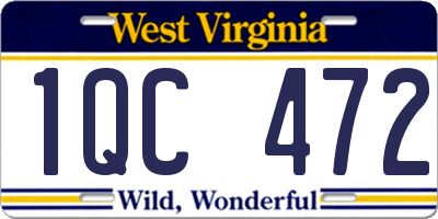 WV license plate 1QC472