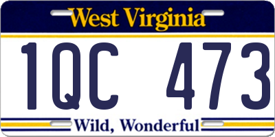 WV license plate 1QC473