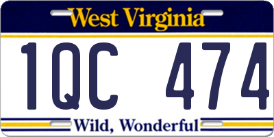 WV license plate 1QC474