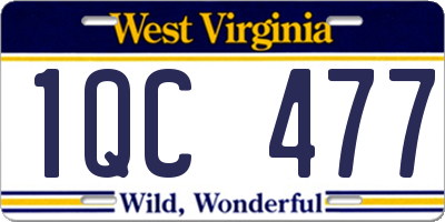 WV license plate 1QC477