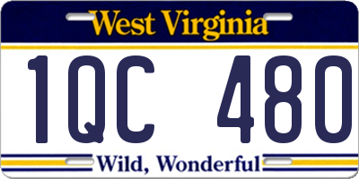 WV license plate 1QC480