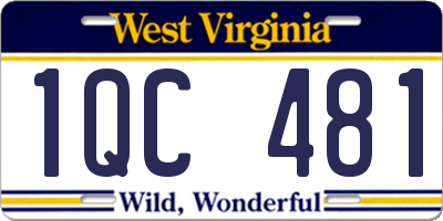 WV license plate 1QC481