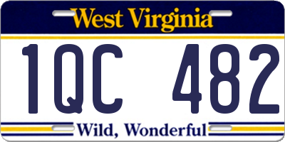 WV license plate 1QC482
