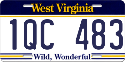 WV license plate 1QC483